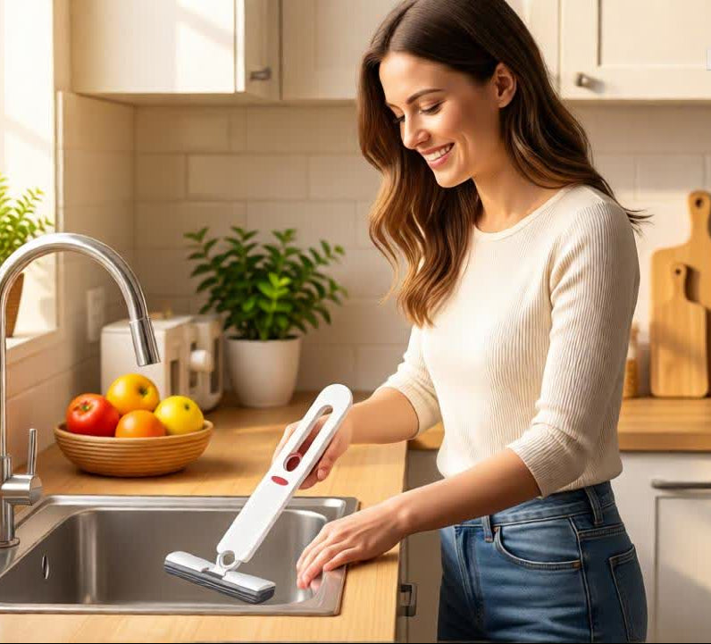 Mini Mop Portátil – Seque sua pia em segundos sem esforço