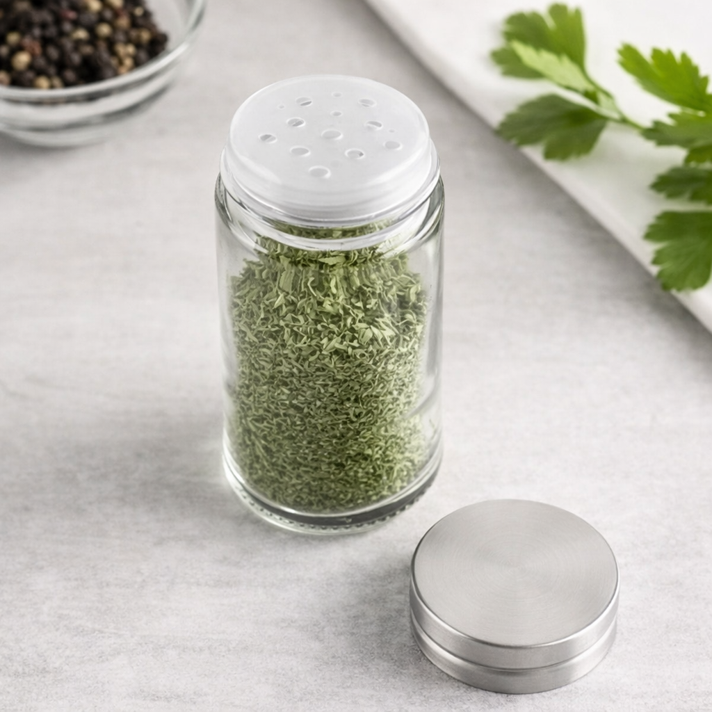 Porta Temperos Inox Giratório – 12 Potes de Vidro