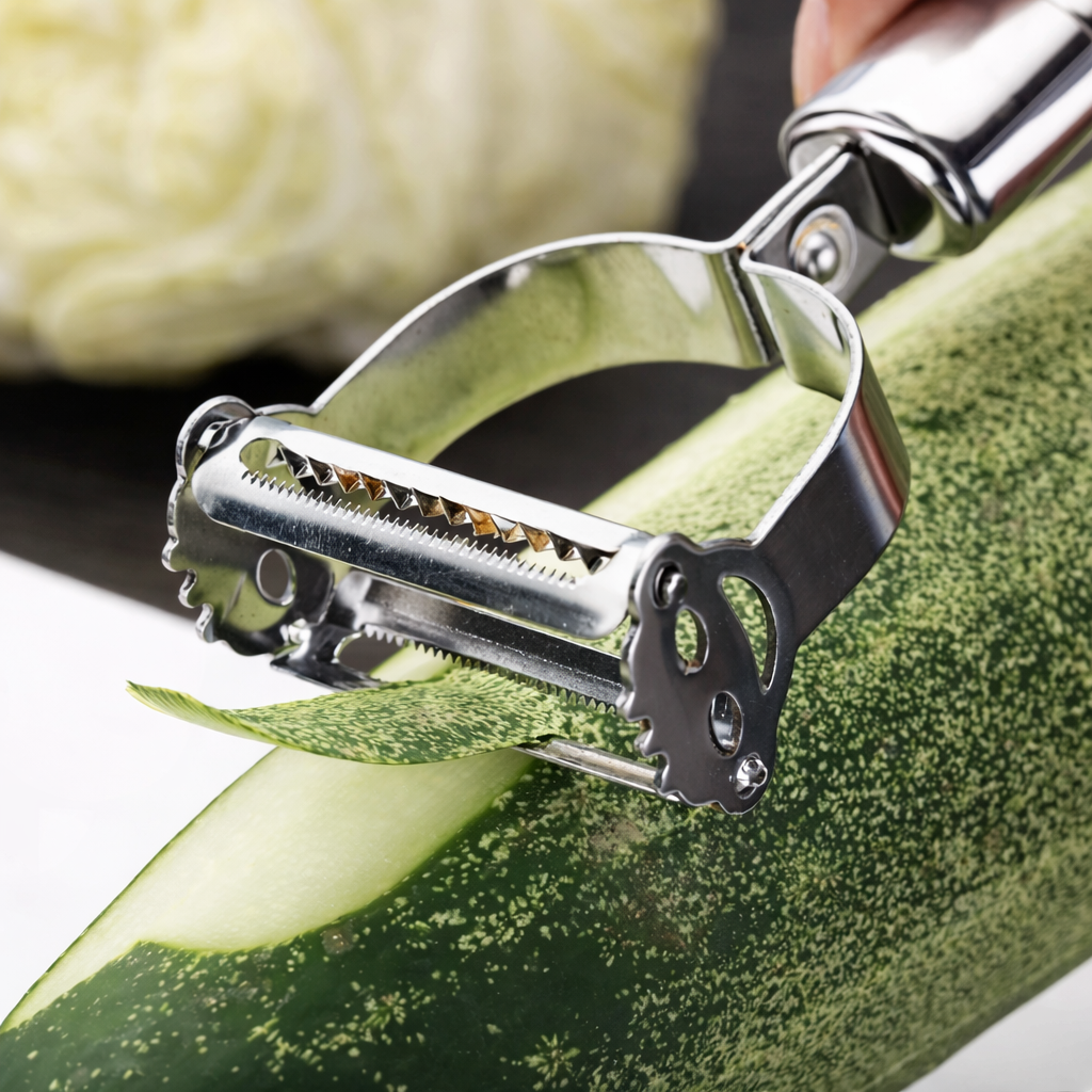 Descascador Inox 2 em 1 – Dupla Lâmina Profissional