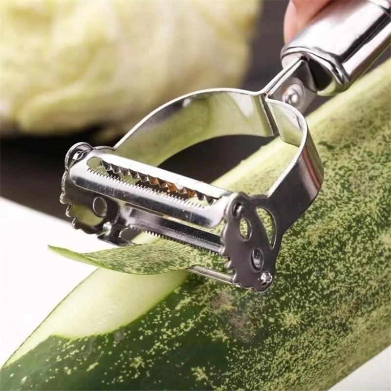 Descascador INOX Legumes Frutas Dupla Lâmina Móvel 2 Em 1/Descascador De Legumes Verduras Frutas promoção