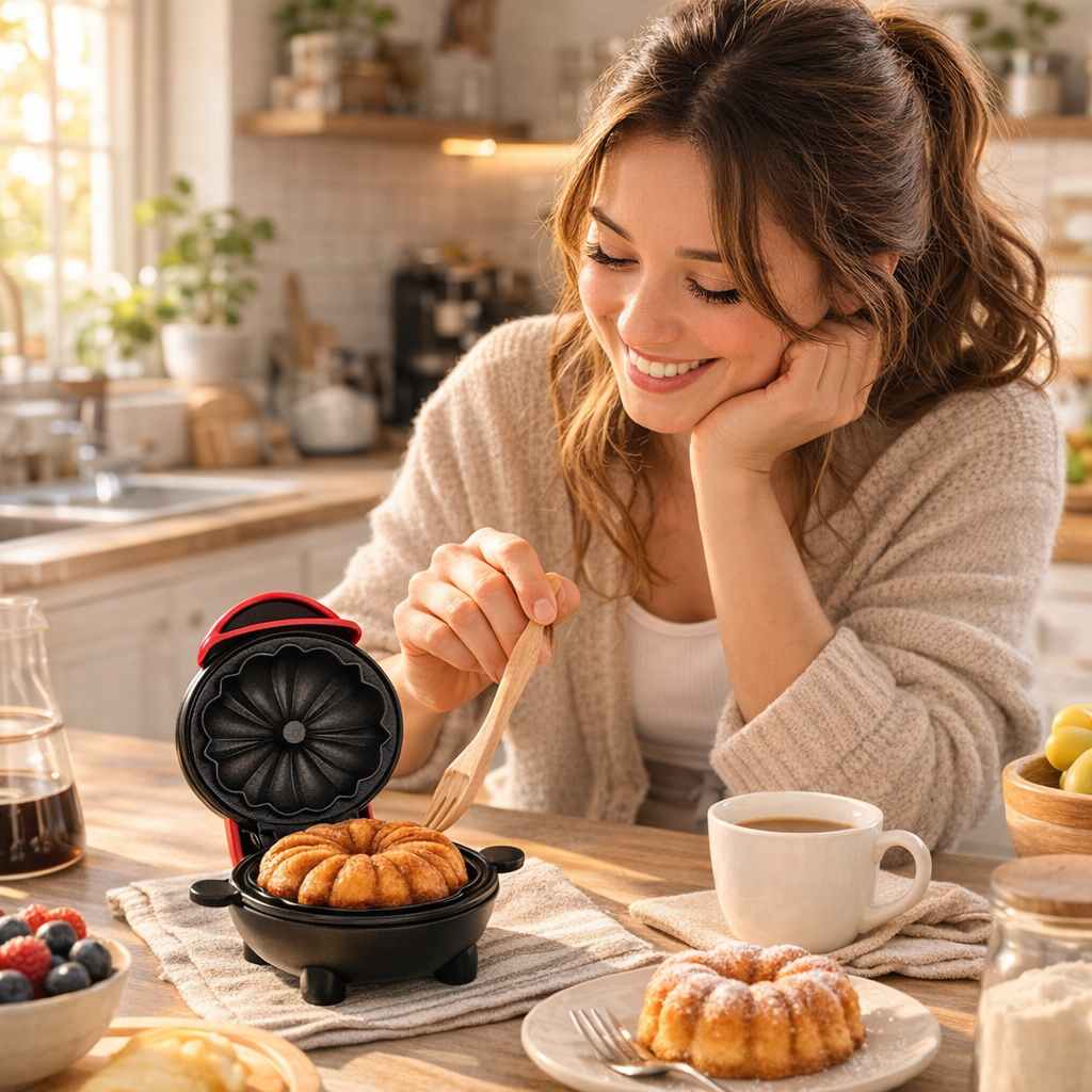Mini Máquina de Bolo Elétrica – Faça Bolos Perfeitos em Minutos 🍰