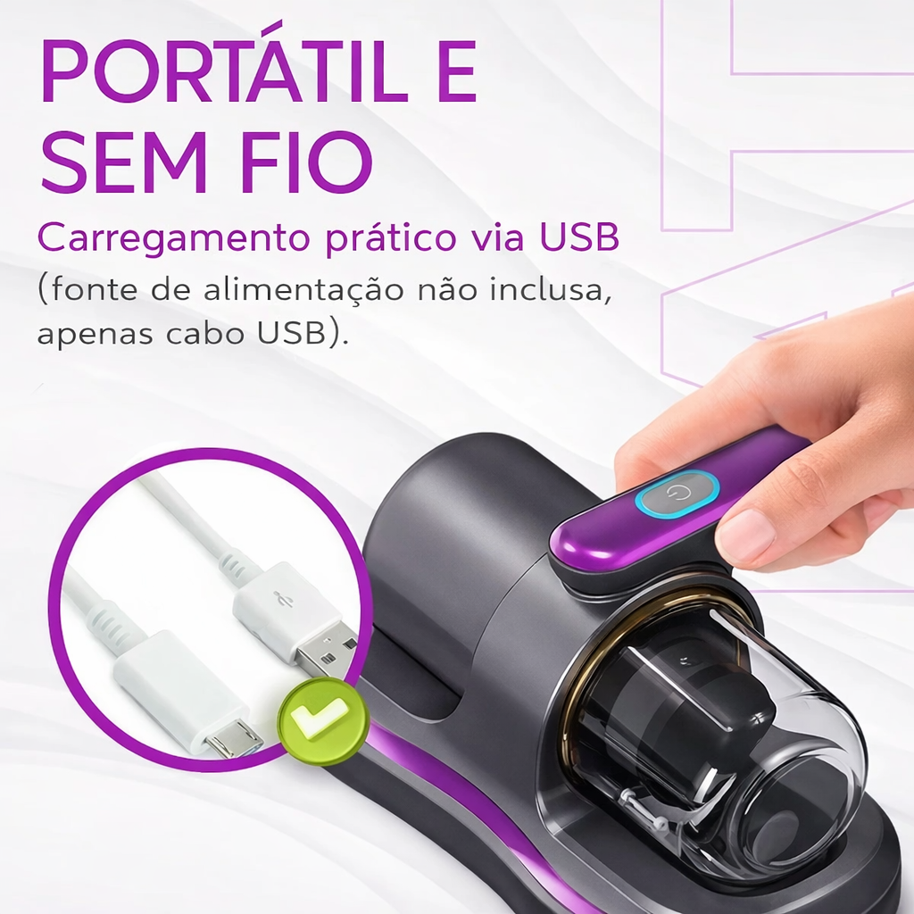 Aspirador Antiácaro Pro™ - Elimine ácaros e poeiras invisíveis e respire melhor todos os dias