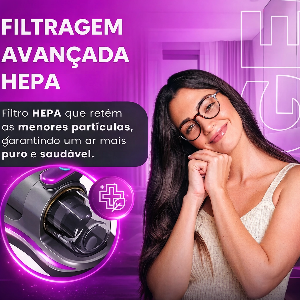 Aspirador Antiácaro Pro™ - Elimine ácaros e poeiras invisíveis e respire melhor todos os dias