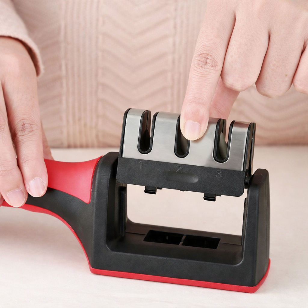 Afiador ChefPro Elite 3 Etapas – Corte Perfeito em Segundos