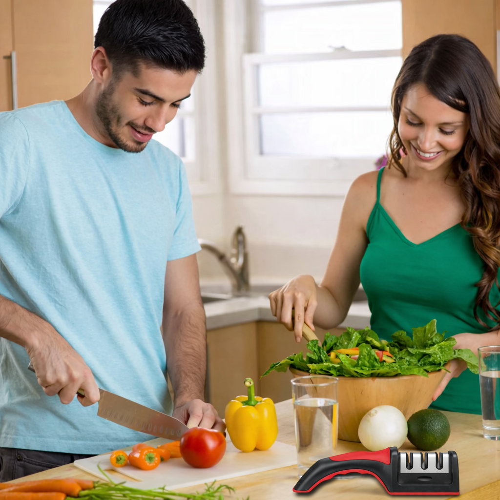 Afiador ChefPro Elite 3 Etapas – Corte Perfeito em Segundos