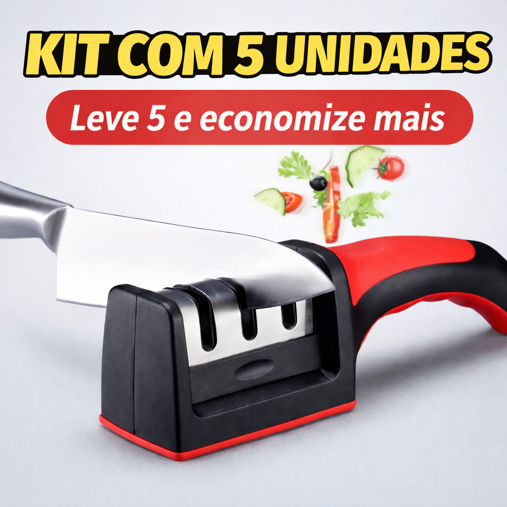 Afiador ChefPro Elite 3 Etapas – Corte Perfeito em Segundos