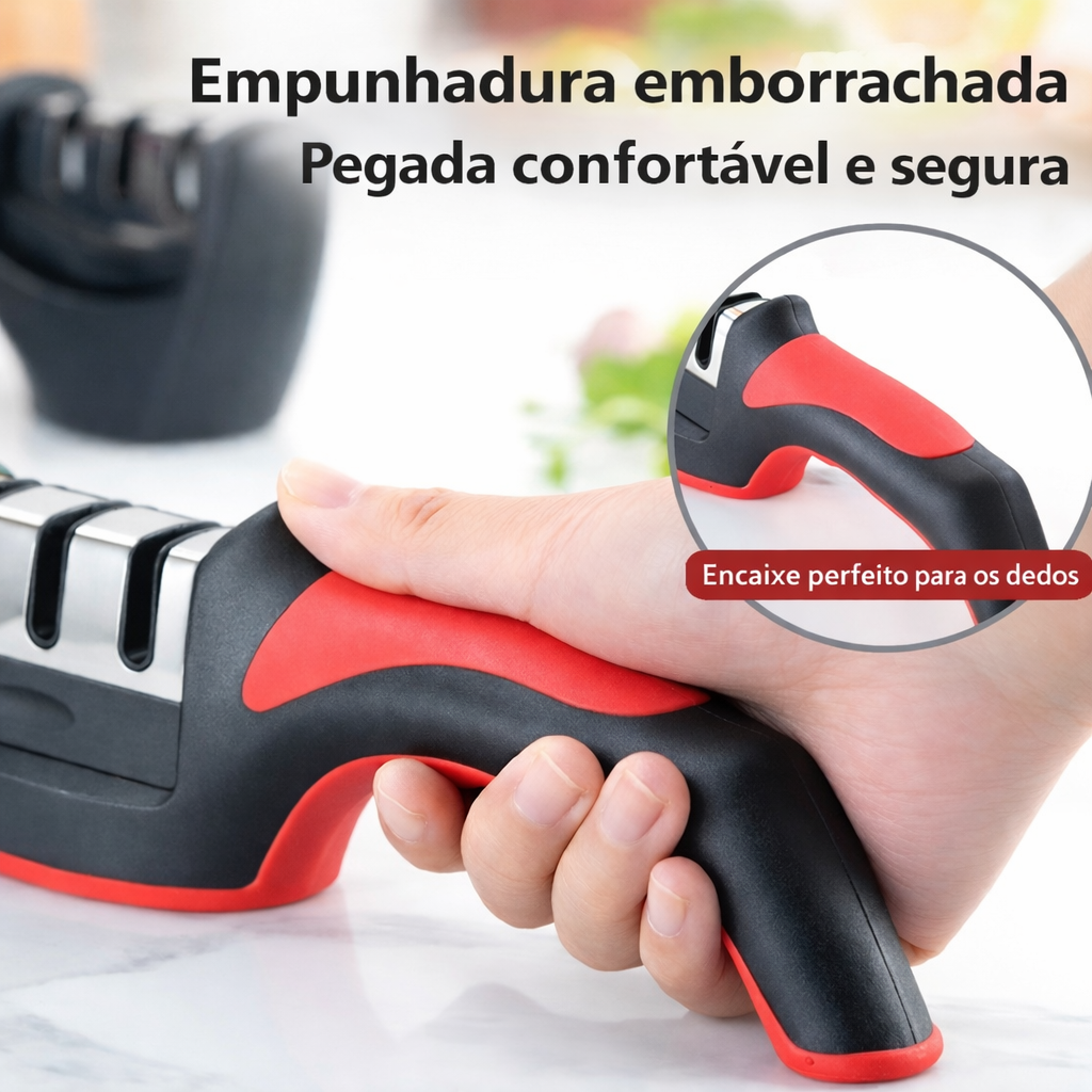Afiador ChefPro Elite 3 Etapas – Corte Perfeito em Segundos
