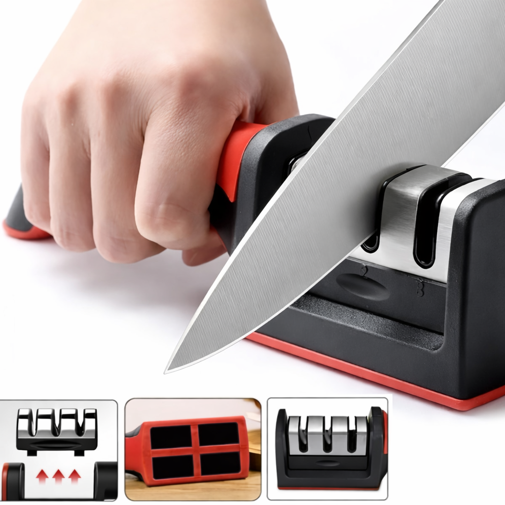 Afiador ChefPro Elite 3 Etapas – Corte Perfeito em Segundos