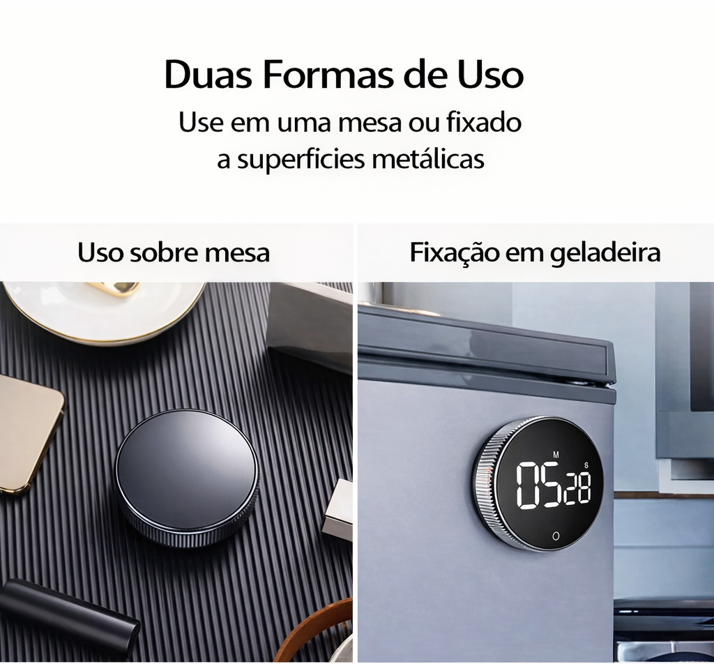 Timer Digital Inteligente - para Cozinha e Produtividade: tenha controle total do seu tempo!
