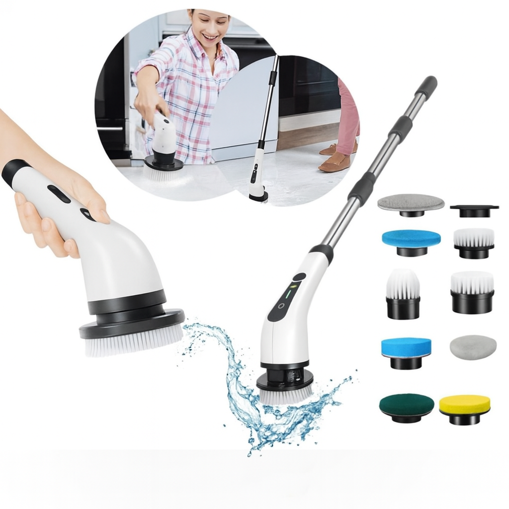 Esfregão Elétrico 9 Em 1 Sem fio Escova De Limpeza Pesada Multiuso Recarregável Giratória
