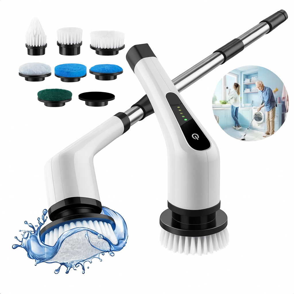 Esfregão Elétrico 9 Em 1 Sem fio Escova De Limpeza Pesada Multiuso Recarregável Giratória