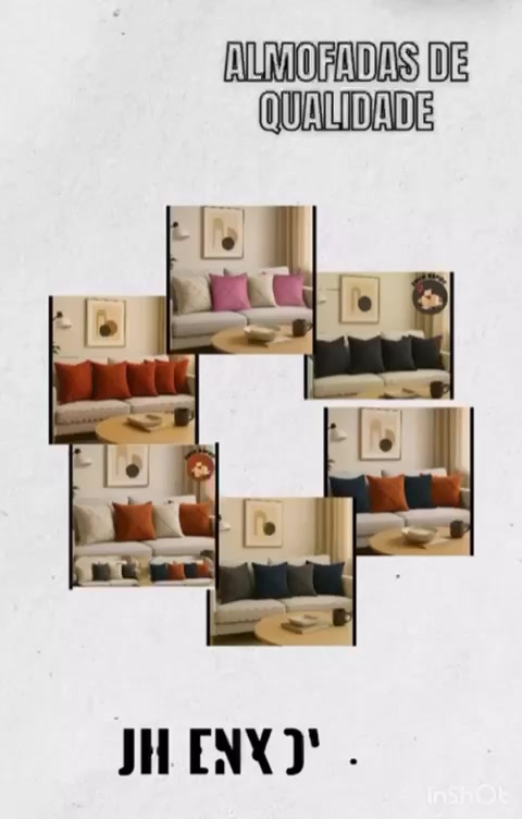 Kit 02 Almofadas Cheias Drapeadas em Suede 45x45cm Sala Sofá Quarto