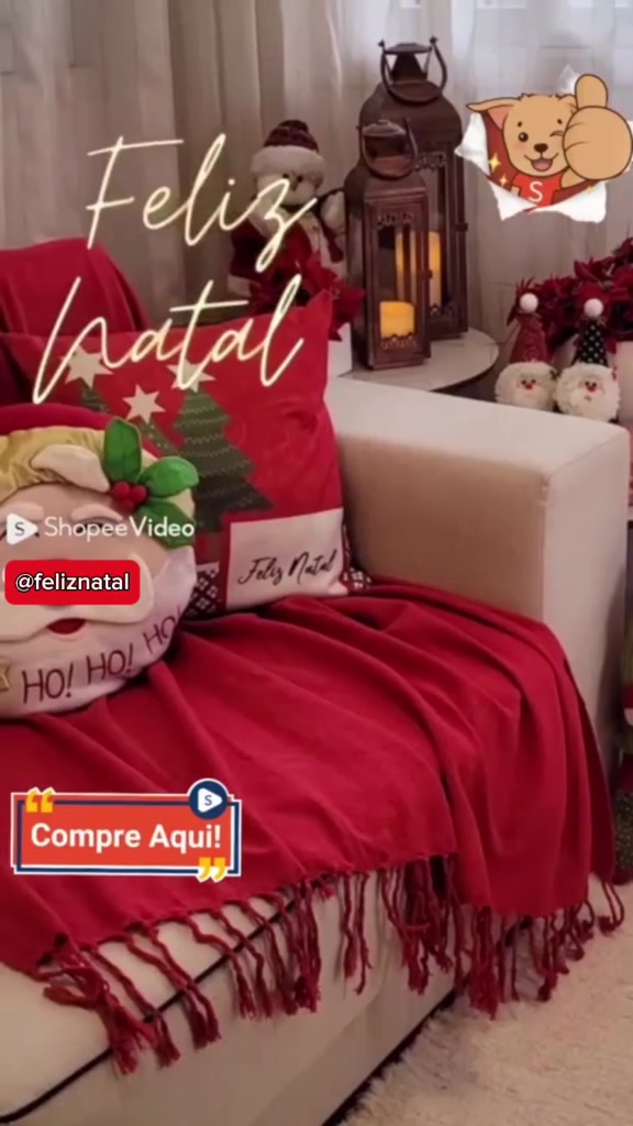 Kit 2 Mantas Natal Para Sofá 3,00 x 1,80M King Luxo Gigante 100% Algodão Protetor Decoração Natal