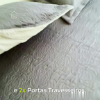 3 Peças Kit Colcha Cobre Leito Casal Dupla Face Com Viés 2 Fronhas 100% Poliéster