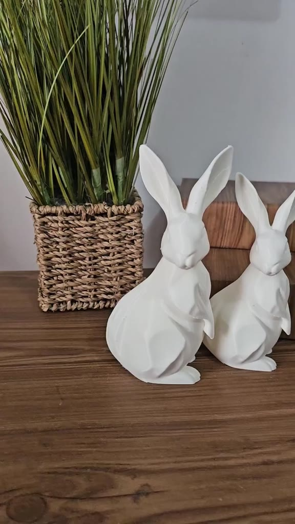 2 Coelhos Pascoa Decoração Moderna