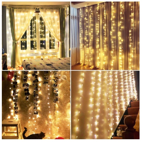 cortina 300 Leds - Natal Luz Amarelo