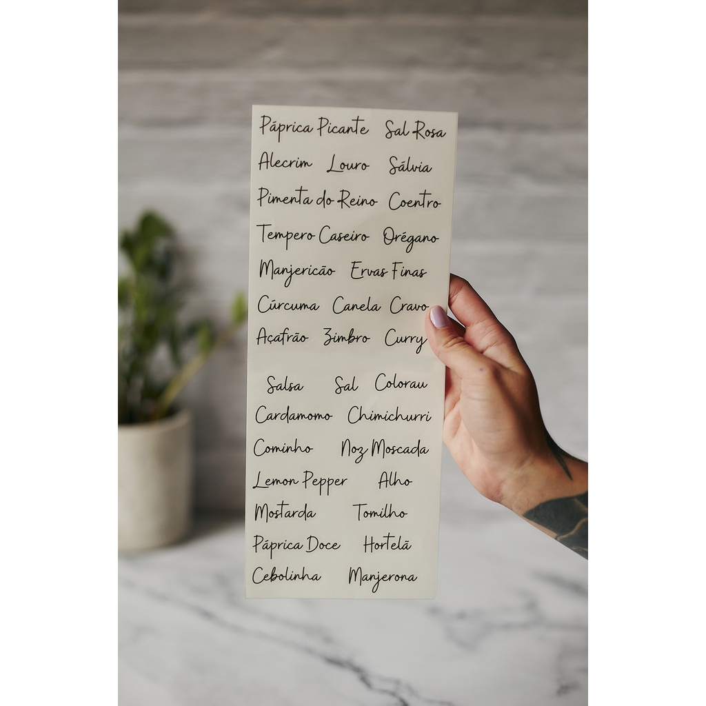 Kit 10 Porta Temperos Condimentos c/ 32 Adesivos de Temperos Potes de Vidro Organizador