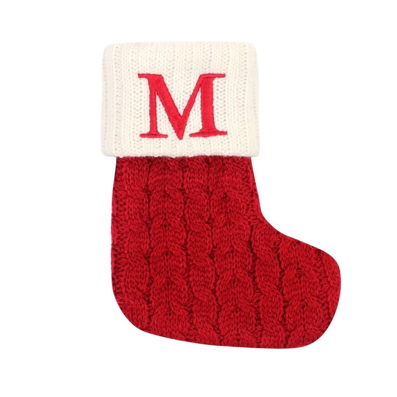 Enfeite de Natal Letras Vermelhas De Floco De Neve Meias De Natal Pingentes De árvore De Natal,