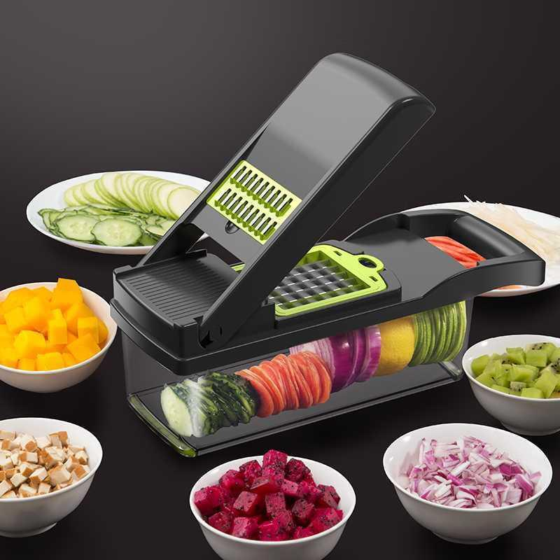 Profissional Multiuso Cozinha Slicer Aço Inox 16 em 1 Fatiador Cortador Ralador De Legumes Verduras Frutas Alimentos