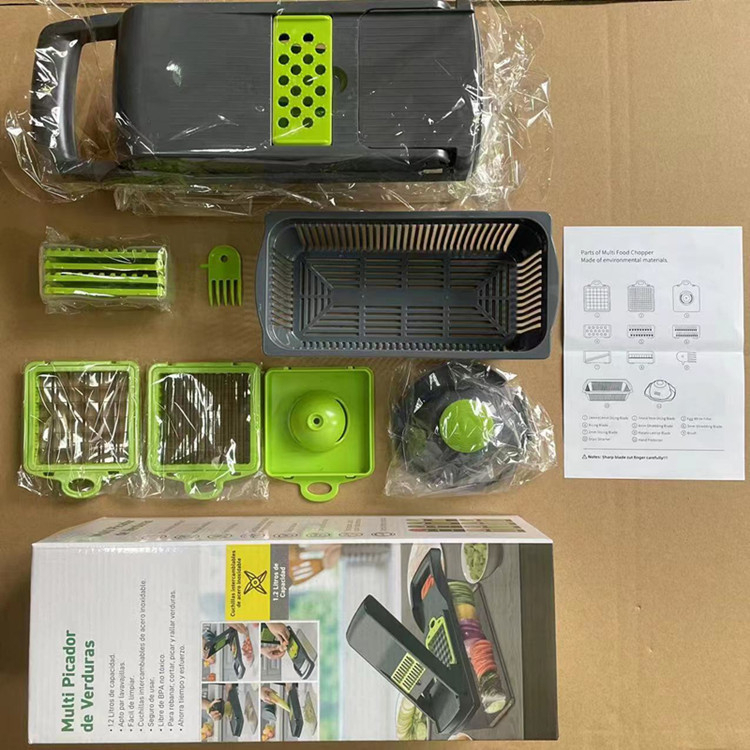 Profissional Multiuso Cozinha Slicer Aço Inox 16 em 1 Fatiador Cortador Ralador De Legumes Verduras Frutas Alimentos