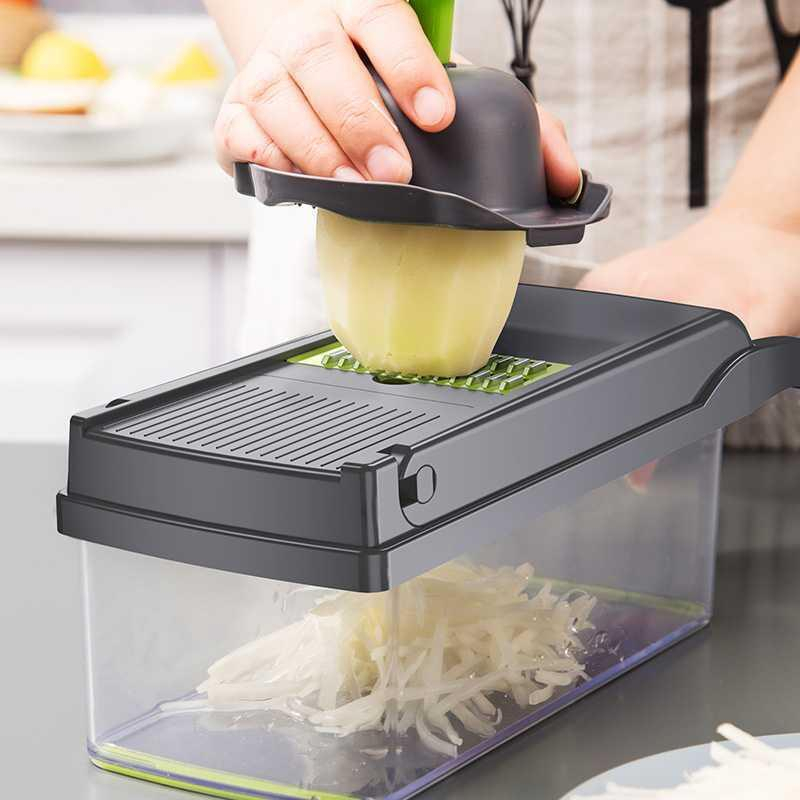 Profissional Multiuso Cozinha Slicer Aço Inox 16 em 1 Fatiador Cortador Ralador De Legumes Verduras Frutas Alimentos