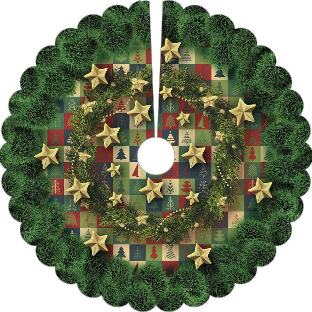 Saia Base Tapete Para Árvore De Natal Enfeite Decoração 70cm