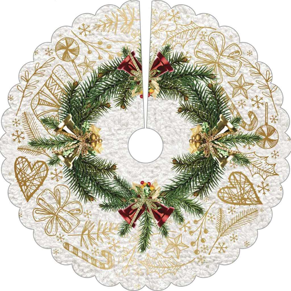 Saia Base Tapete Para Árvore De Natal Enfeite Decoração 70cm