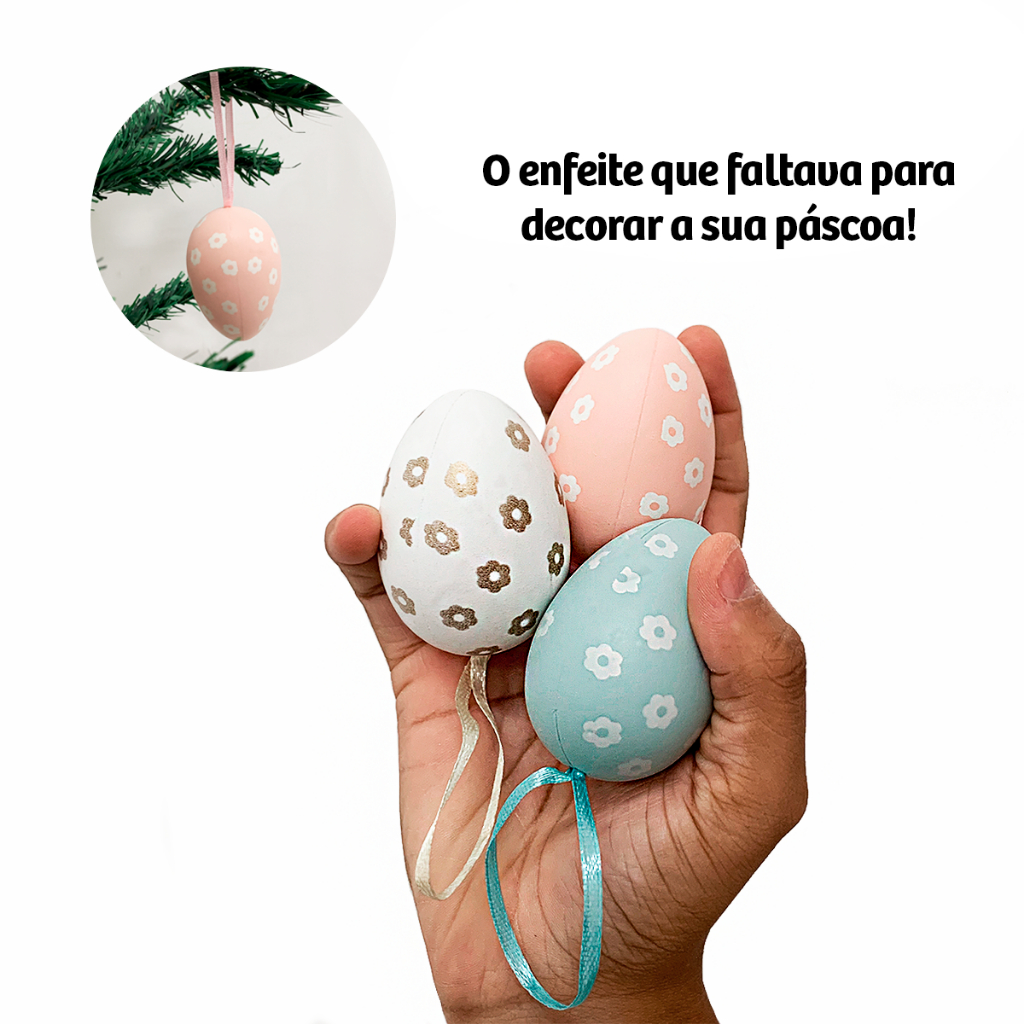 Jogo De 6 Ovinhos De Páscoa Para Árvore 