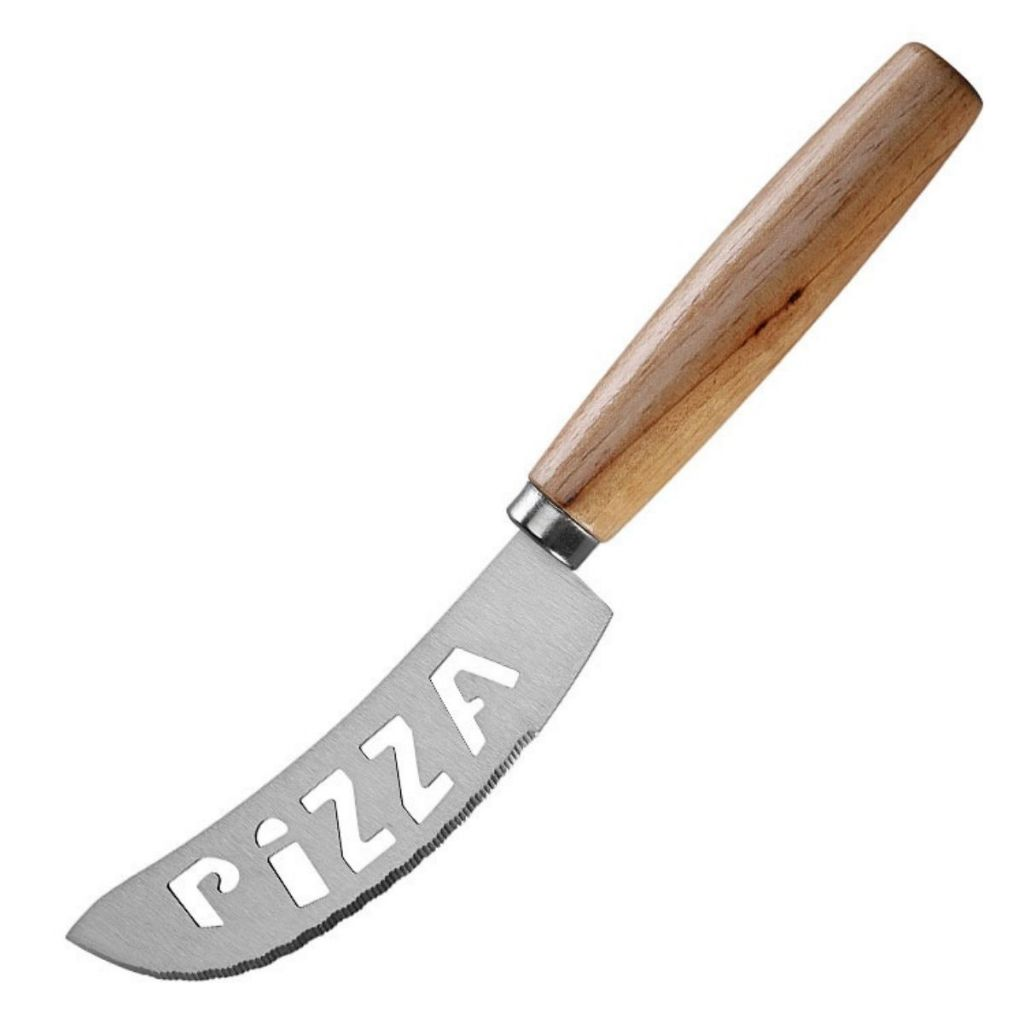 Kit Cortador De Pizza BOLO Em Inox Cabo Madeira