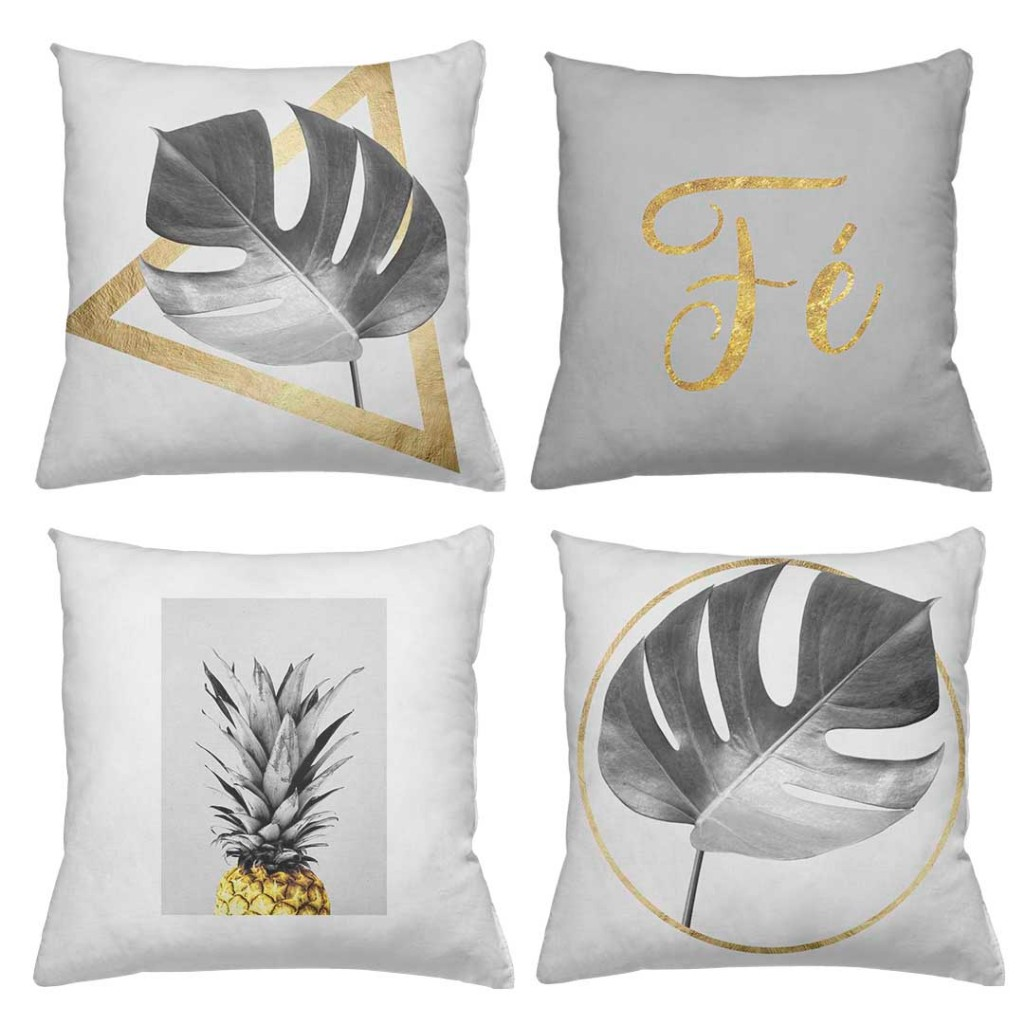Kit Com 04 Capas Para Almofadas Decorativas