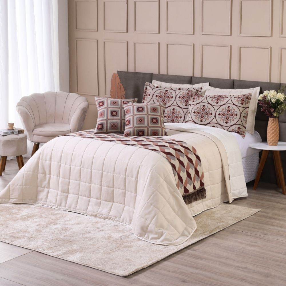 Kit Cobre Leito Casal Queen 6 Peças 