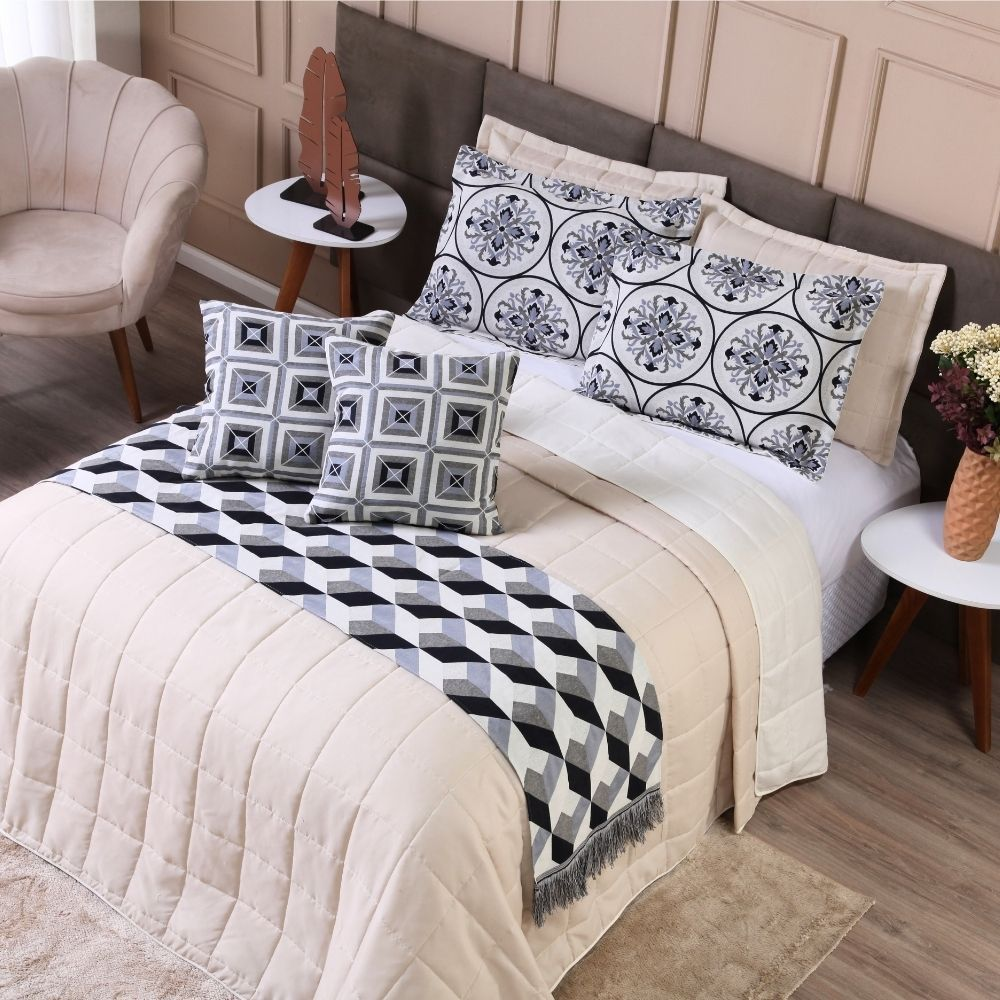 Kit Cobre Leito Casal Queen 6 Peças