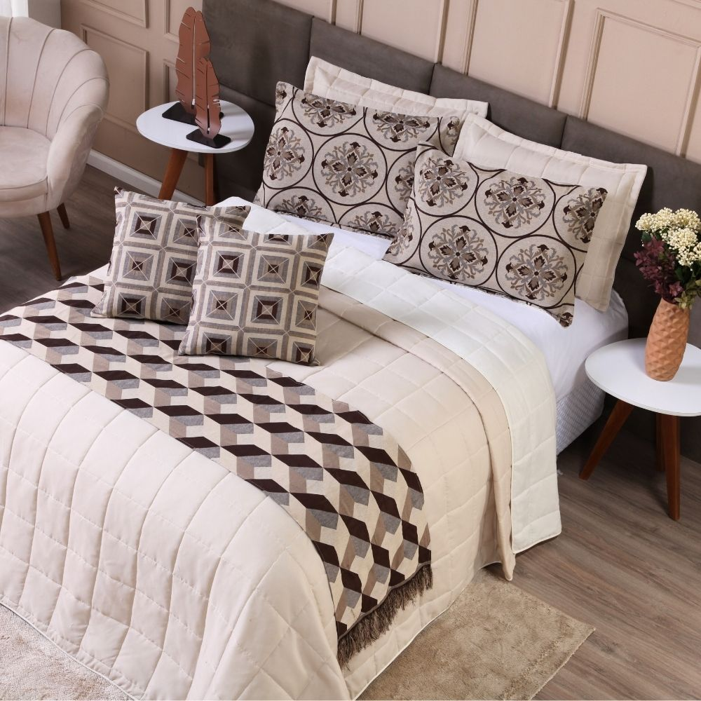 Kit Cobre Leito Casal Queen 6 Peças