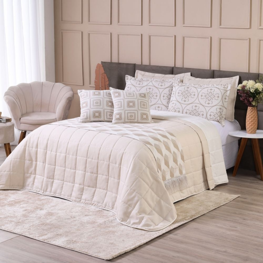 Kit Cobre Leito Casal Queen 6 Peças 