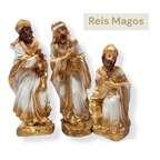 Presépio De Natal Completo Gesso C/ Pó Mármore 20cm 14 peças Lindo Promoção