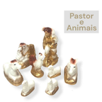 Presépio De Natal Completo Gesso C/ Pó Mármore 20cm 14 peças Lindo Promoção
