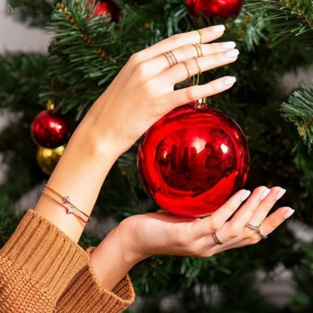 Kit Bolinhas de Árvore de Natal 3cm /4cm/5cm/6cm/7cm/8cm Mista Lisa Fosca Glitter Decoração Natalina