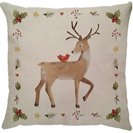 Capa de Almofada  Linho Estampado 43x43cm