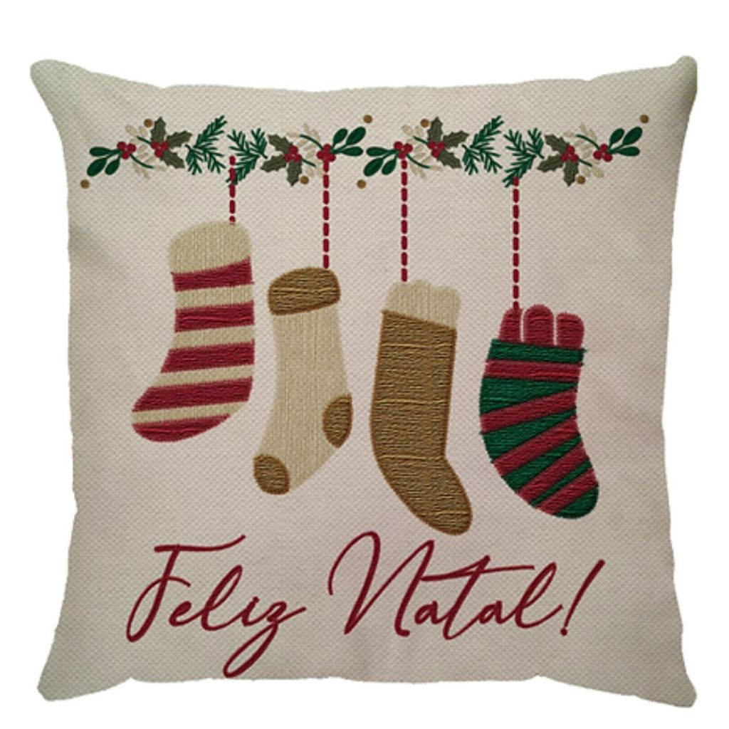 Capa de Almofada  Linho Estampado 43x43cm