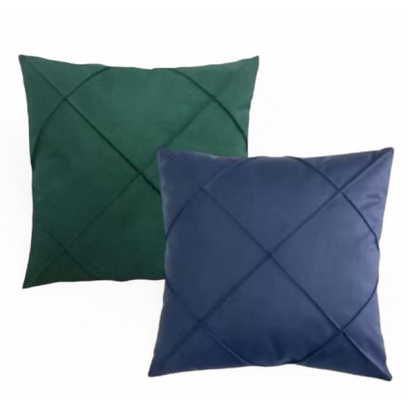 Kit 02 Almofadas Cheias Drapeadas em Suede 45x45cm Sala Sofá Quarto