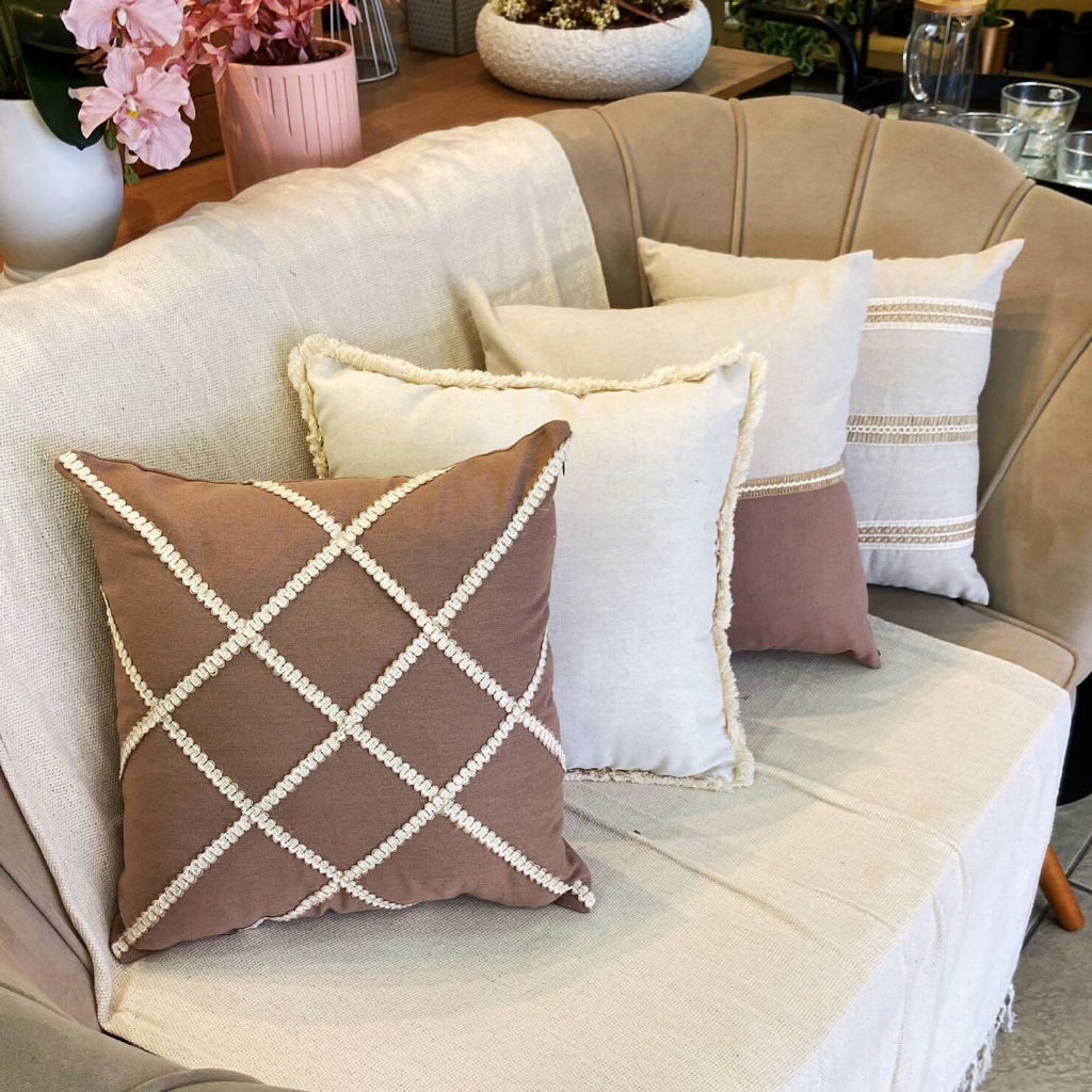 Kit 4 Capas De Almofada Estilo Boho Chic Rustico Decorativas