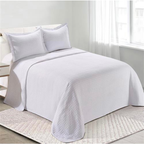 3 Peças Kit Colcha Cobre Leito Casal Dupla Face Com Viés 2 Fronhas 100% Poliéster