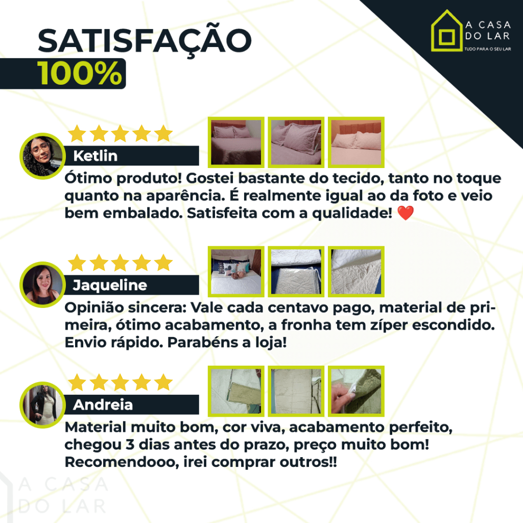 3 Peças Kit Colcha Cobre Leito Casal Dupla Face Com Viés 2 Fronhas 100% Poliéster