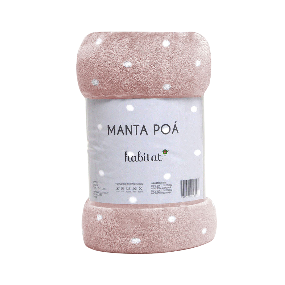 Cobertor de Microfibra Manta Queen Antialérgico Estampado Poá Quentinho