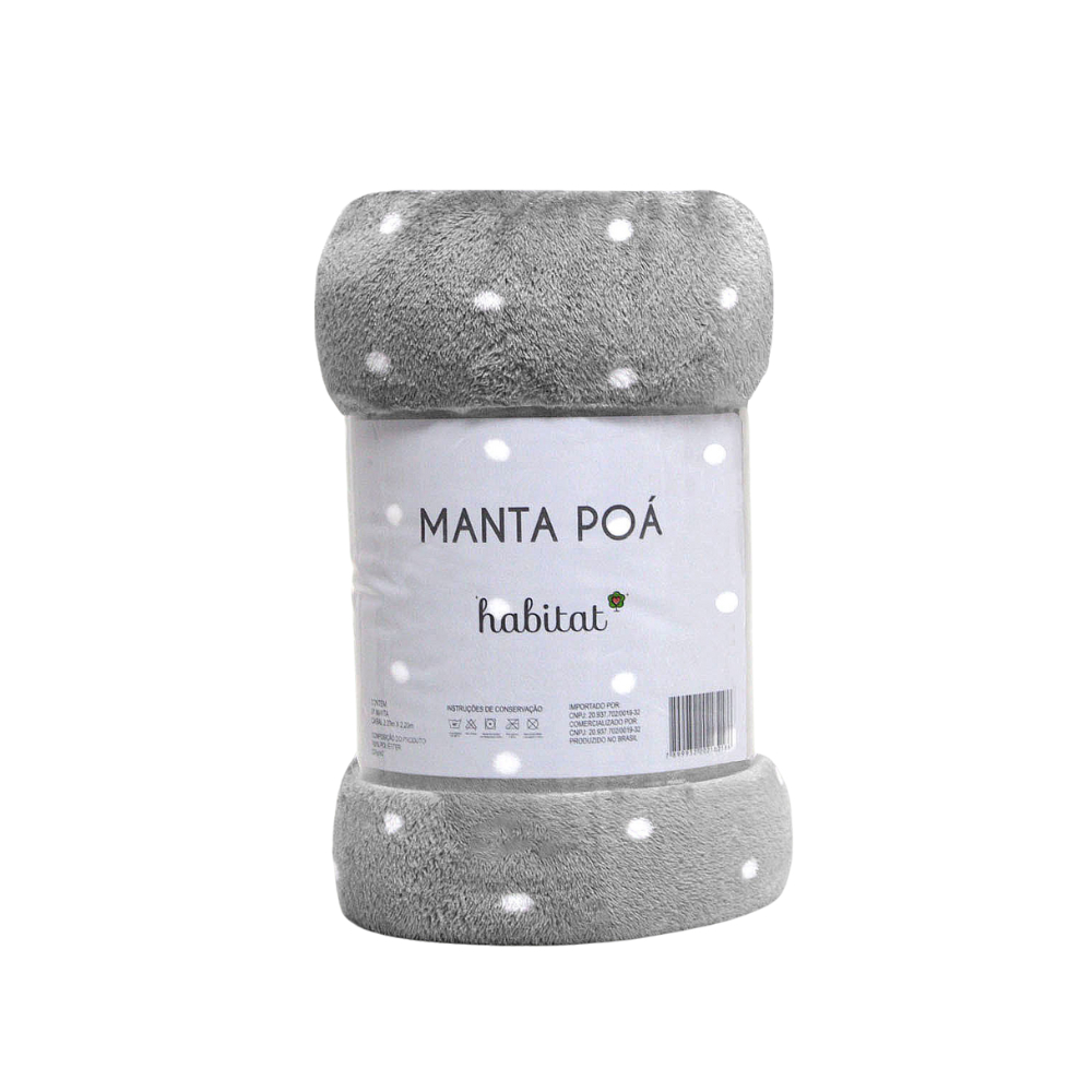 Cobertor de Microfibra Manta Queen Antialérgico Estampado Poá Quentinho