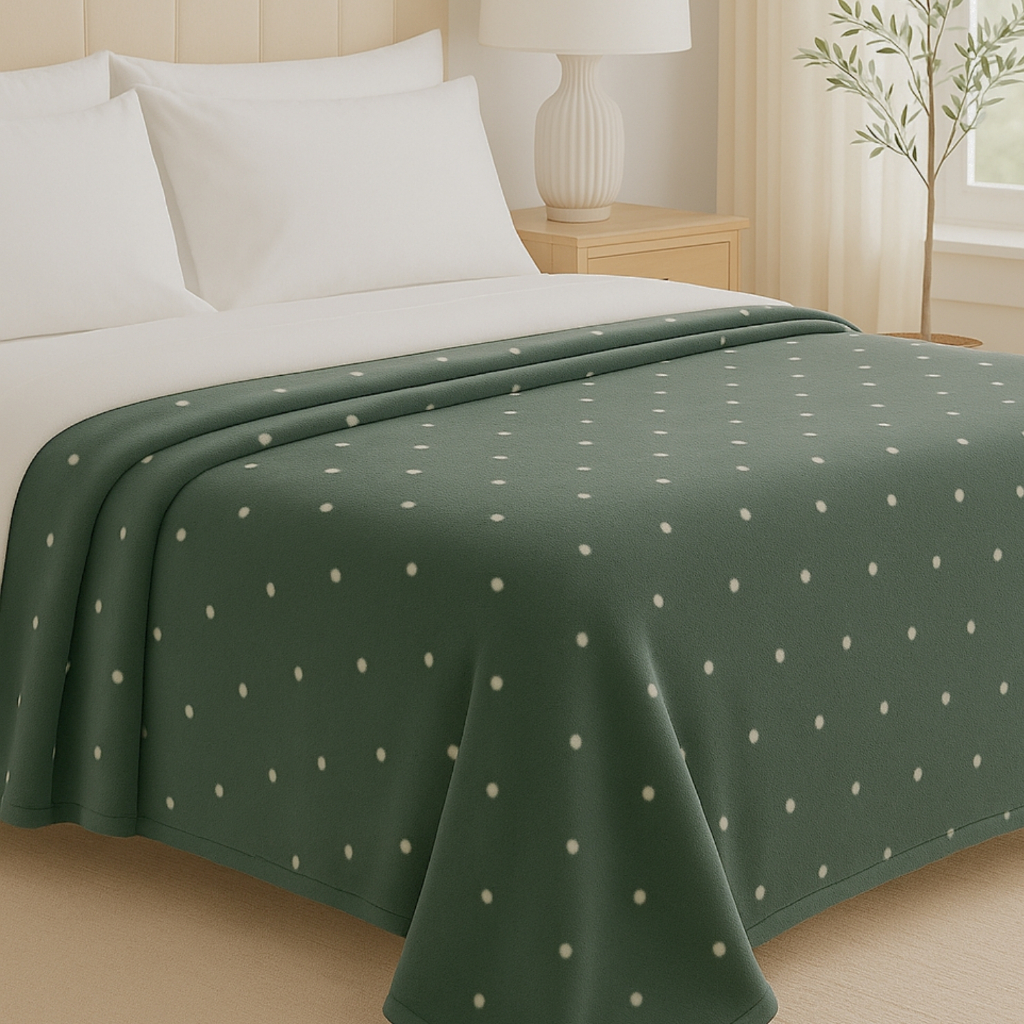 Cobertor de Microfibra Manta Queen Antialérgico Estampado Poá Quentinho