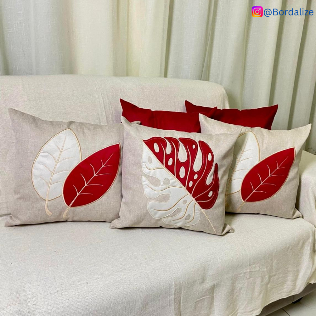 Kit de Capa de Almofada Linho Bordada Aplicada Decorativa - Escolha Sua Combinação