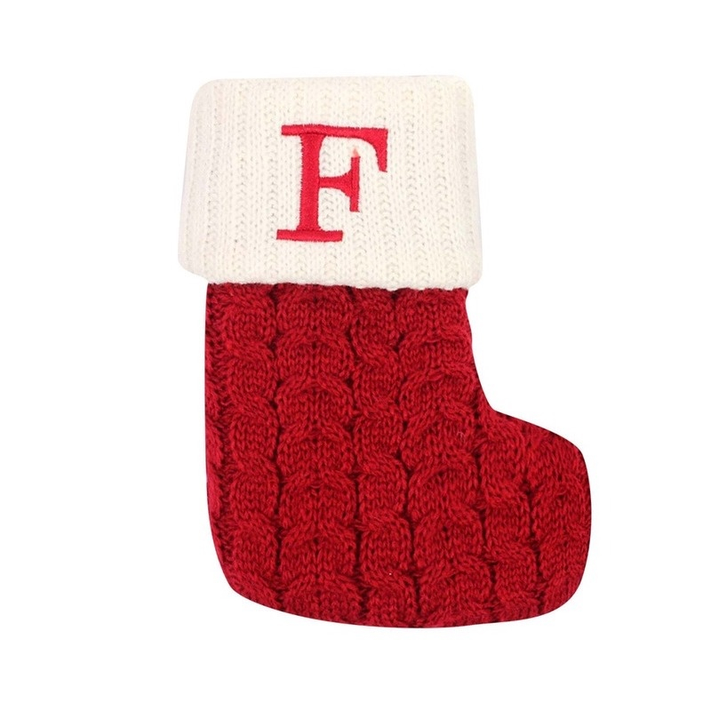 Enfeite de Natal Letras Vermelhas De Floco De Neve Meias De Natal Pingentes De árvore De Natal,