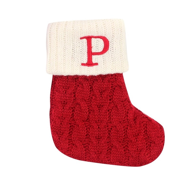 Enfeite de Natal Letras Vermelhas De Floco De Neve Meias De Natal Pingentes De árvore De Natal,