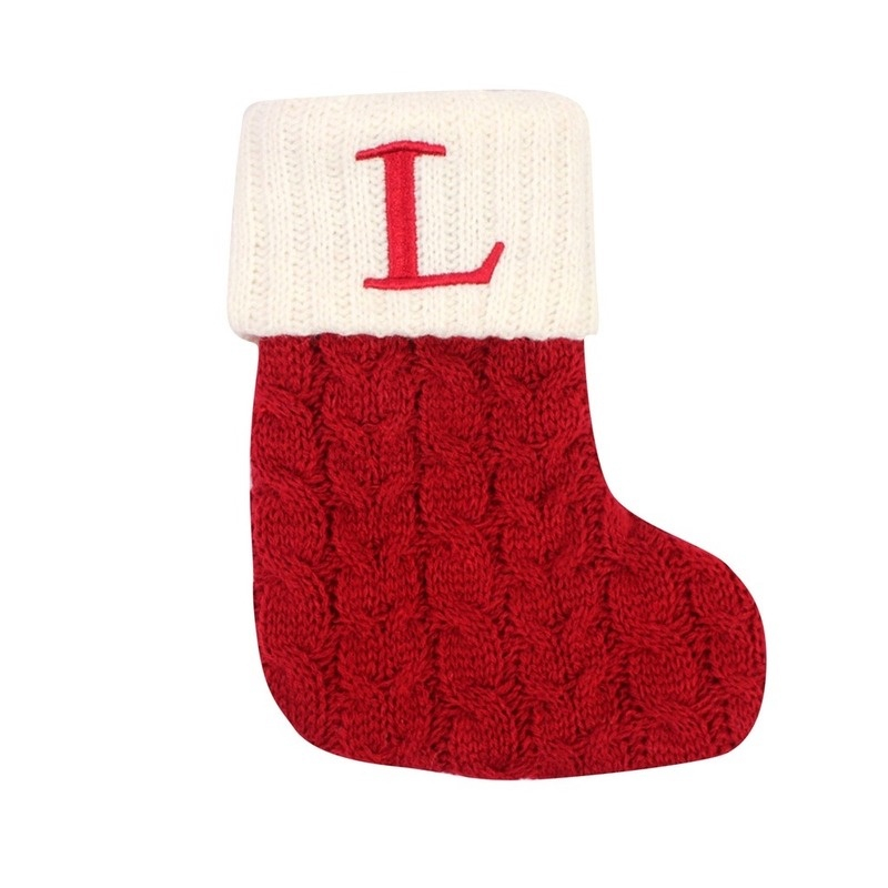 Enfeite de Natal Letras Vermelhas De Floco De Neve Meias De Natal Pingentes De árvore De Natal,
